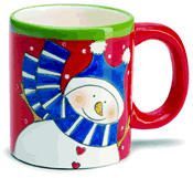 Christmas snowman round mug