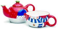 Christmas ceramic tea set