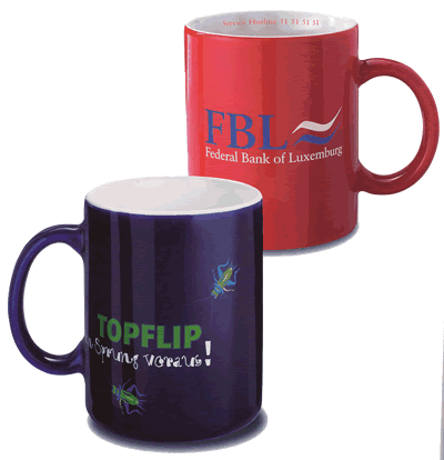Printed Mugs - Red Star and Blue Star Mugs
