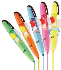 Post-it index highlighter pens