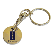 trolley coin keyring plated